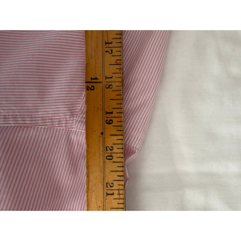 Ariat Shirt Mens Medium Long Sleeve Pro Series Pink White Striped Button Down - Picture 15 of 16